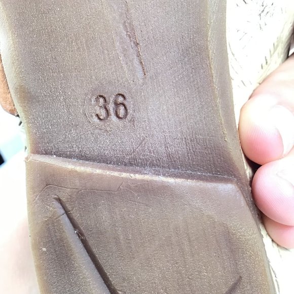 A.S. 98 Distressed Pointed Toe Loafers Flat Buckle Detail Tan Size 36 / US 5.5-6 - Picture 8 of 11